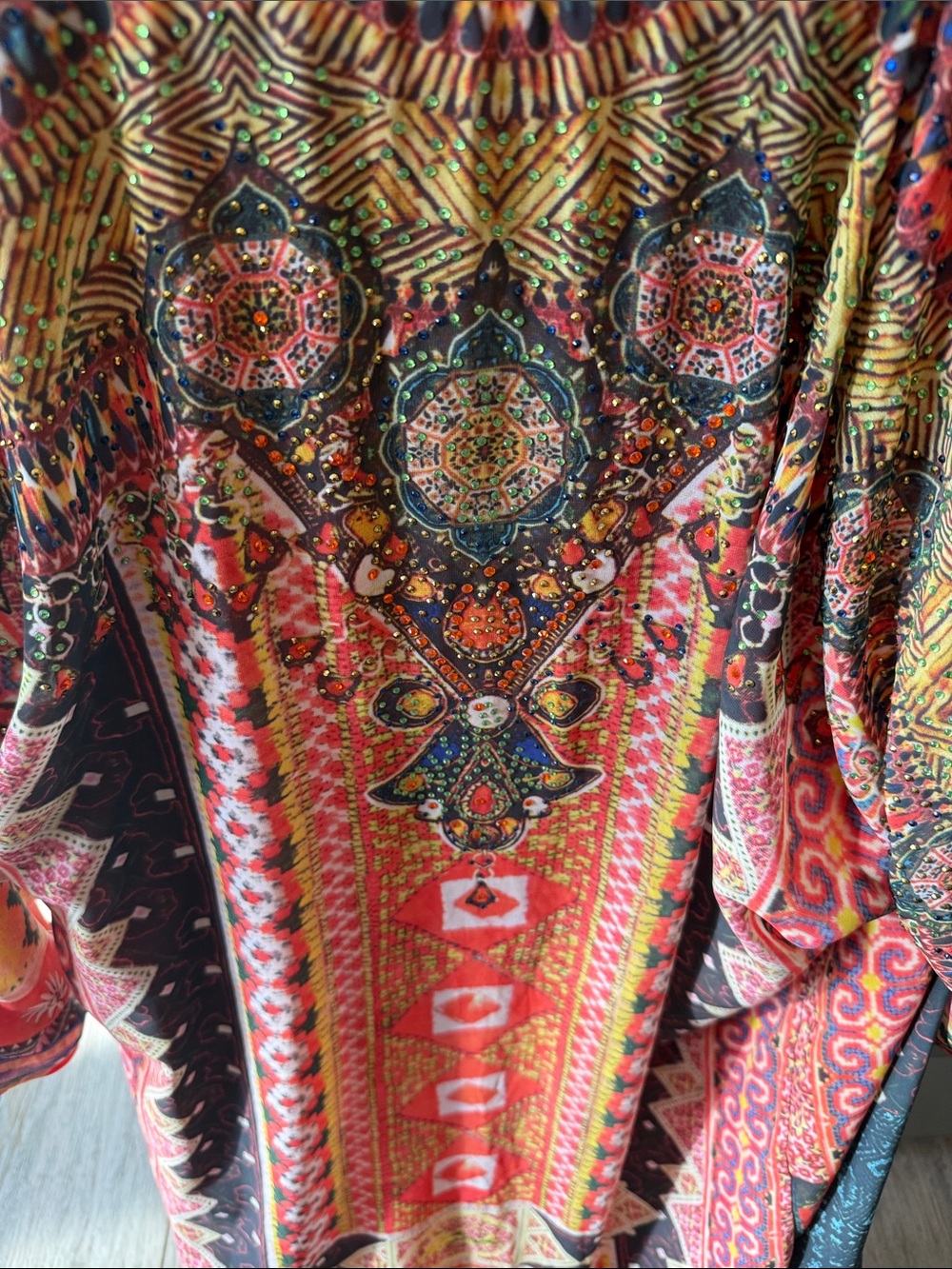 Soft Surroundings Orange Multi Printed Long Tunic - Picture 5 of 11